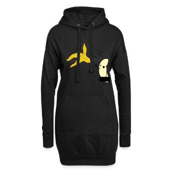 Nackte Banane Strip Junggesellenabschied / JGA - Hoodie-Kleid - Schwarz - Vorne
