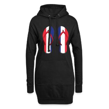 Frankreich Flagge Flipflop Franzose Geschenk - Hoodie-Kleid - Schwarz - Vorne
