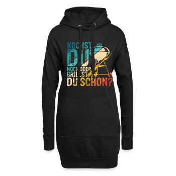 Grillen Besser Als Kochen Fleisch Liebe Geschenk G - Hoodie-Kleid - Schwarz - Vorne