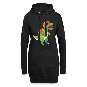Dino Dinosaur T Rex Einschulung Schulkind - Hoodie-Kleid - Schwarz - Vorne