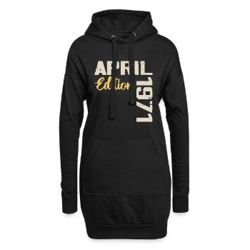 Geburtstag 53 Jahre April 1971 Geburtstagsgeschenk - Hoodie-Kleid - Schwarz - Vorne
