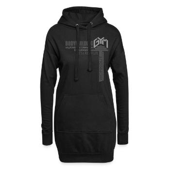 Gym Bodybuilding Fitness Workout Outfit - Hoodie-Kleid - Schwarz - Vorne