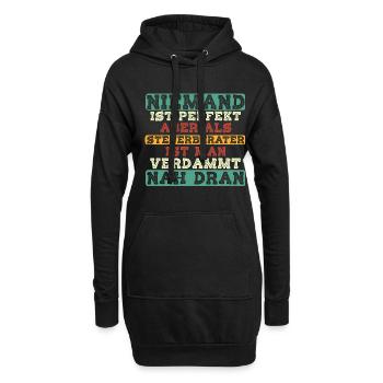 Niemand ist perfekt - Steuerberater Spruch - Hoodie-Kleid - Schwarz - Vorne