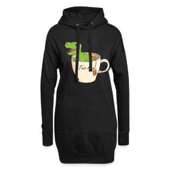 Tea-Rex Süßer T Rex Dinosaur Dino Tee Liebhaber - Hoodie-Kleid - Schwarz - Vorne