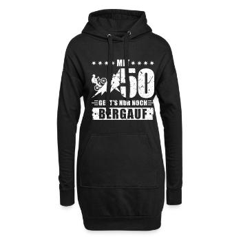 50. Geburtstag Bergauf Fahrrad Radfahren - Hoodie-Kleid - Schwarz - Vorne
