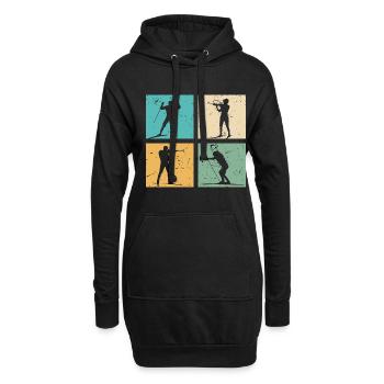 Biathlon Skifahren Ski Langlauf Biathlet Geschenk - Hoodie-Kleid - Schwarz - Vorne