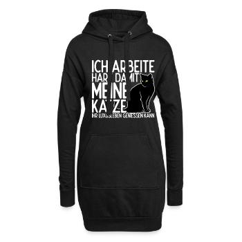 Katze Kätzchen Haustiere Geschenk Katzenfan Katzen - Hoodie-Kleid - Schwarz - Vorne