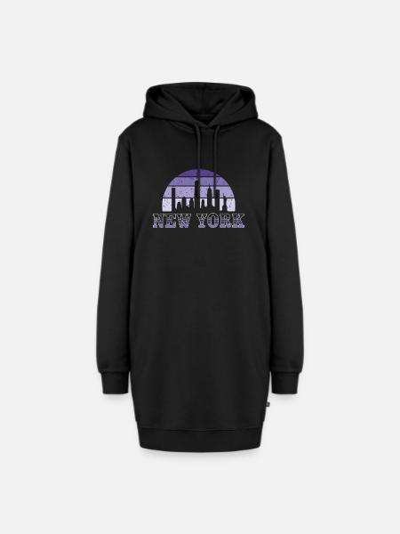 New YorkEr Horizont - Hoodie-Kleid - Schwarz