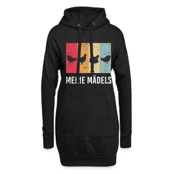 Meine Mädels - Wachtel Bekleidung Wachtel Spruch - Hoodie-Kleid - Schwarz - Vorne