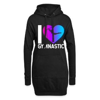 I Love Turnen Trainer Gymnsatik Sportverein Sport - Hoodie-Kleid - Schwarz - Vorne