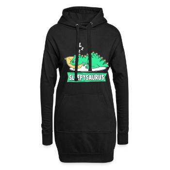 Sleepysaurus Lieblings Schalfshirt Schlafanzug Din - Hoodie-Kleid - Schwarz - Vorne