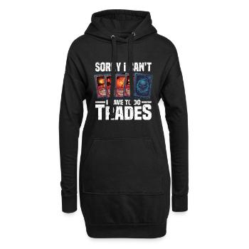 Karten sammler - Hoodie-Kleid - Schwarz - Vorne