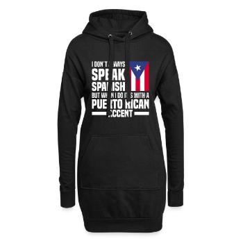 Puerto Rico | Puerto Ricaner Flagge Geschenkideen - Hoodie-Kleid - Schwarz - Vorne