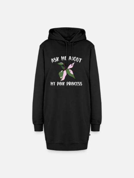 Pflanzen - Hoodie-Kleid - Schwarz