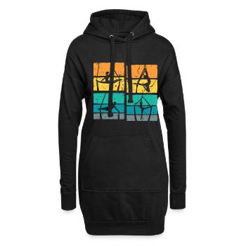 Retro Aerial Yoga Luftakrobatin - Hoodie-Kleid - Schwarz - Vorne
