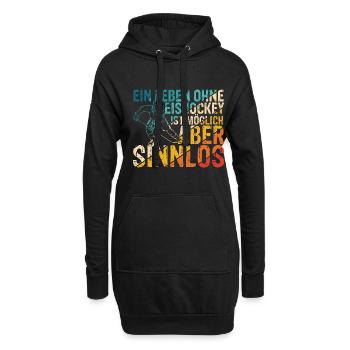 Ein Leben Ohne Eishockey Ist Möglich Aber Sinnlos - Hoodie-Kleid - Schwarz - Vorne