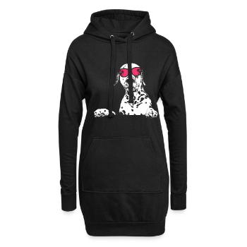 Dalmatiner Hundeliebe Kopfhörer Hund Dalmatinerlie - Hoodie-Kleid - Schwarz - Vorne