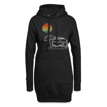 Surfer Van Kinder Surfen Wellenreiten Van Leben Vi - Hoodie-Kleid - Schwarz - Vorne