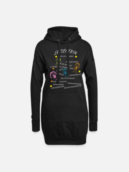 Erzieherin und so viel mehr… - Hoodie-Kleid - Schwarz