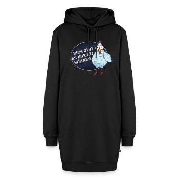 Mich Gibt Es Nur Mit Hühner Huhn Lustig - Hoodie-Kleid - Schwarz - Vorne
