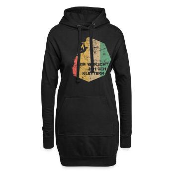 Retro Mir Wurscht Ich geh Klettern Vintage - Hoodie-Kleid - Schwarz - Vorne