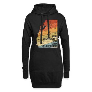 Mir Wurscht Ich geh Klettern Vintage - Hoodie-Kleid - Schwarz - Vorne