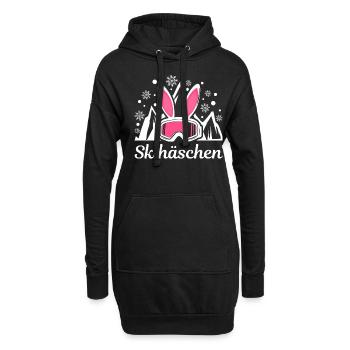 Skihase Apres Ski Snowboard Ski Urlaub Geschenk - Hoodie-Kleid - Schwarz - Vorne