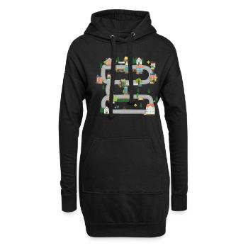 Tapis de jeu voiture les enfants jouent tapis sur le dos - Sweat-shirt à capuche long Femme - noir - Devant