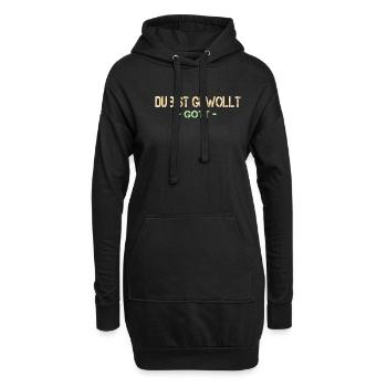 Du bist gewollt - Gott - Christliche Sprüche Bibel - Hoodie-Kleid - Schwarz - Vorne
