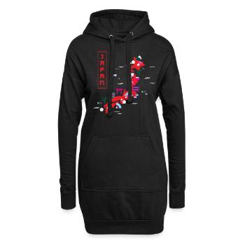 Japon carte kawaii sushi cadeau japonais - Sweat-shirt à capuche long Femme - noir - Devant