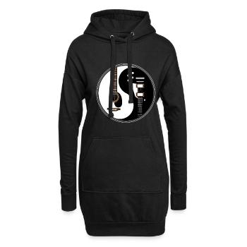 Ying Yang guitare e-guitare guitaristes & musiciens - Sweat-shirt à capuche long Femme - noir - Devant