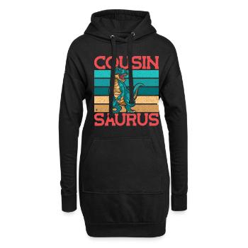 Cousin-Saurus T Rex Dinosaurier Cousin Saurus Jung - Hoodie-Kleid - Schwarz - Vorne