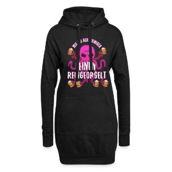 Wie ein Achtarmiger einen reingeorgelt - Hoodie-Kleid - Schwarz - Vorne