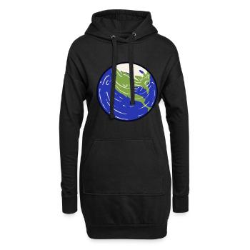 Solar System Planet Earth - Hoodie Dress - black - Front
