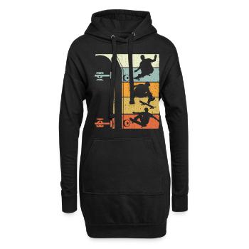 Vintage Skate Retro Skateboarding Skater Stunt Jun - Hoodie-Kleid - Schwarz - Vorne