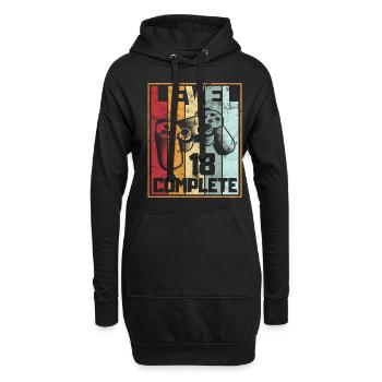 18. Geburtstag Gamer "Level 18 Complete" Gaming Ge - Hoodie-Kleid - Schwarz - Vorne