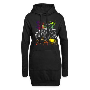 Traktor Retro Traktor Vintage Bauer Landwirt Trakt - Hoodie-Kleid - Schwarz - Vorne