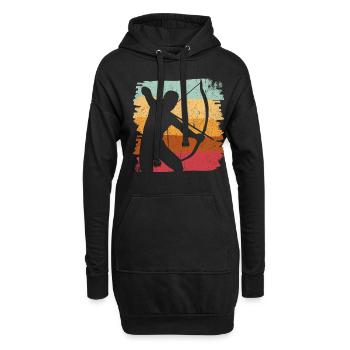 Bogenschütze Bogenschießen Bogensport - Hoodie-Kleid - Schwarz - Vorne