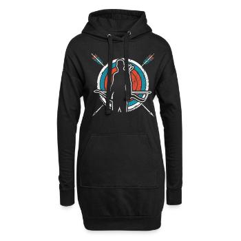 Bogenschütze Bogenschießen Zielscheibe Bogensport - Hoodie-Kleid - Schwarz - Vorne