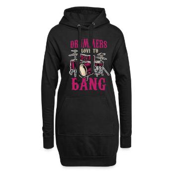 Schlagzeuger Drums - Hoodie-Kleid - Schwarz - Vorne