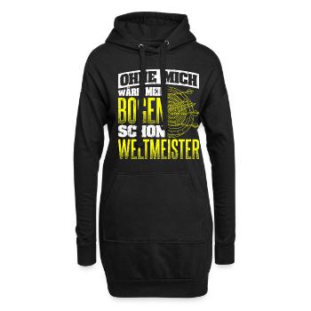 Ohne Mich wäre mein Bogen Weltmeister Bogenschieße - Hoodie-Kleid - Schwarz - Vorne