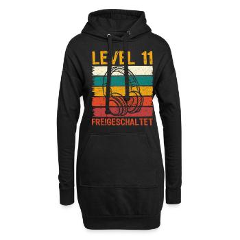 11.Geburtstag Jungen Video Gamer Level 11 freigesc - Hoodie-Kleid - Schwarz - Vorne