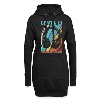 11.Geburtstag Video Gamer Level 11 freigeschaltet - Hoodie-Kleid - Schwarz - Vorne