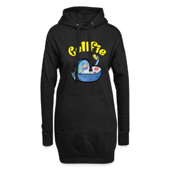 Cellfie Zelle Biologie Witz Selfie Biologen - Hoodie-Kleid - Schwarz - Vorne