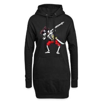 Skeleton Pirate Cadeau Dabbing Drôle Halloween - Sweat-shirt à capuche long Femme - noir - Devant