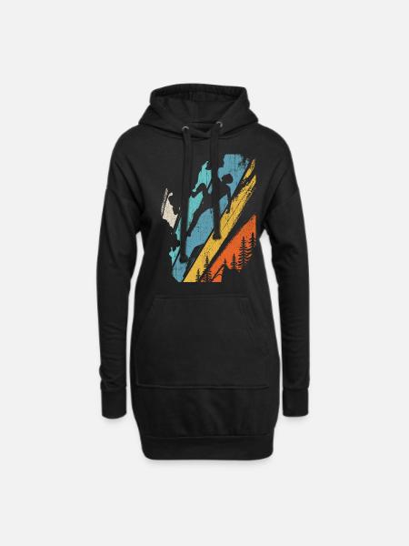 Vintage Bergsteiger Klettern Kletterer Bouldering - Hoodie-Kleid - Schwarz
