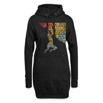 Kletter Wörter Bergsteiger Klettern Kletterer Boul - Hoodie-Kleid - Schwarz - Vorne