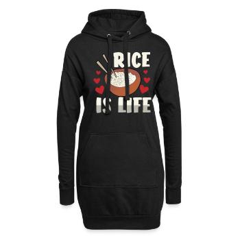 Rice Is Life - Hoodie-Kleid - Schwarz - Vorne