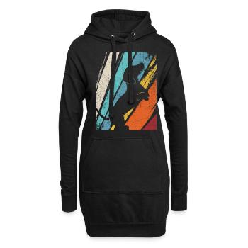Dackel Dackelhund Hunde Silhouette Retro Vintage G - Hoodie-Kleid - Schwarz - Vorne