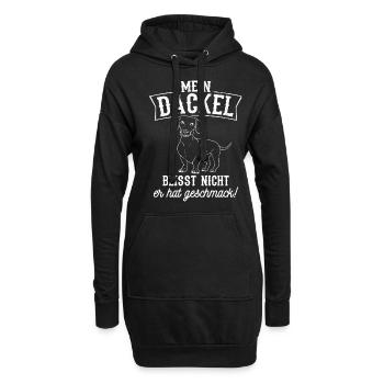 Mein Dackel beisst nicht, er hat Geschmack Dackel - Hoodie-Kleid - Schwarz - Vorne
